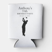 70th Birthday Party Golfer Elegant Par Seventieth  缶クーラー (正面)