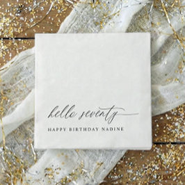 70th Birthday Party Hello 70 Modern Milestone スタンダードカクテルナプキン