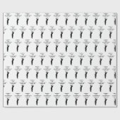 70th Birthday Party Name Black Modern Pattern ラッピングペーパー (フラット)