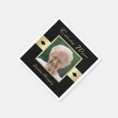 70th Birthday Party Photo on Black紙 スタンダードカクテルナプキン (角)