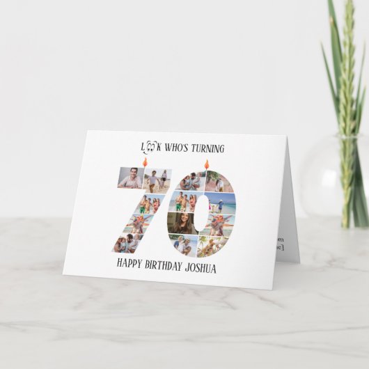 70th Birthday Photo Card サンキューカード (正面)