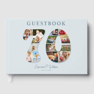 70th Birthday Photo Collage Milestone Guestbook ゲストブック