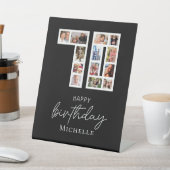 70th Birthday Photo Collage Tabletop Sign 台座サイン (インサイチュ)