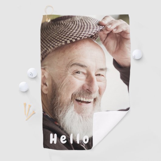 70th birthday photo hello 70 ゴルフタオル (インサイチュ)