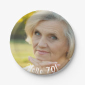 70th birthday photo hello 70 ペーパープレート (正面)