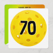 70th Birthday Pickleball Party 招待状 (正面/裏面)