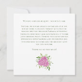 70th Birthday Pink Hydrangeas Card Request  招待状 (裏面)