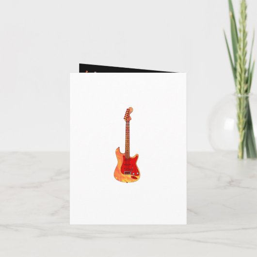 70th birthday Retro Groovy Guitar Personalized カード (裏面)