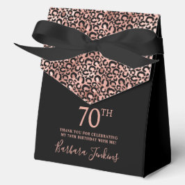 70th Birthday Rose Gold Leopard Print Thank You  フェイバーボックス