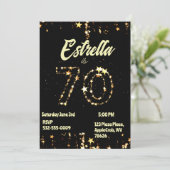 70th Birthday Seniors Digital Elegant Party 招待状 (スタンド正面)