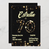 70th Birthday Seniors Digital Elegant Party 招待状 (正面/裏面)