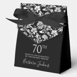 70th Birthday Silver Floral Thank You  フェイバーボックス