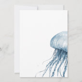 70th Birthday Simple Modern Coastal Jellyfish 招待状 (裏面)