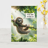 70th Birthday Sloth Humor カード (黄色い花)