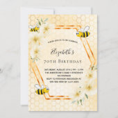 70th birthday teaパーティーハニカムバブルミツバチ 招待状 (正面)