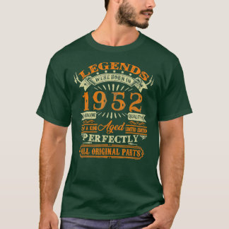 70th Birthday Vintage Legend Born In 1952 70 Year Tシャツ
