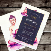 70th Buddha Birthday, Watercolor, Meditation /Yoga 招待状