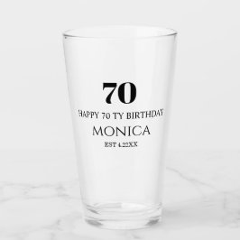 70th happy birthday custom name Glass Cup タンブラーグラス