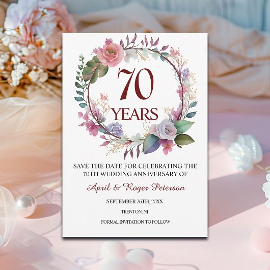 70th Platinum Wedding Anniversary  セーブザデート
