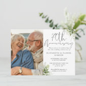 70th Wedding Anniversary Floral Greenery 招待状 (スタンド正面)