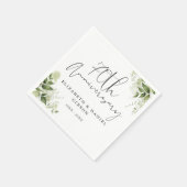 70th Wedding Anniversary Greenery Floral スタンダードカクテルナプキン (角)