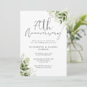 70th Wedding Anniversary Greenery Floral 招待状 (スタンド正面)