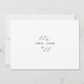 70th Wedding Anniversary Greenery Floral 招待状 (裏面)