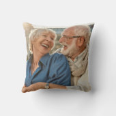 70th Wedding Anniversary Greenery Floral Photo クッション (裏面)