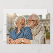 70th Wedding Anniversary Greenery Floral Photo 招待状 (裏面)