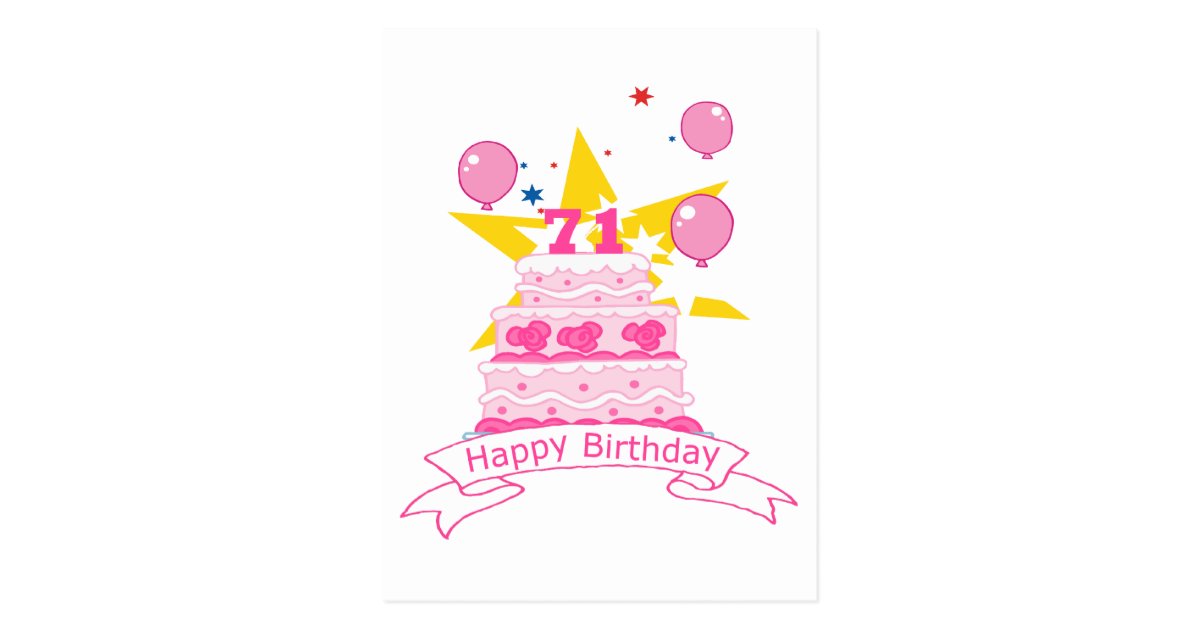 71歳のお誕生日ケーキ ポストカード Zazzle Co Jp 71歳のお誕生日ケーキ ポストカード Zazzle Co Jp