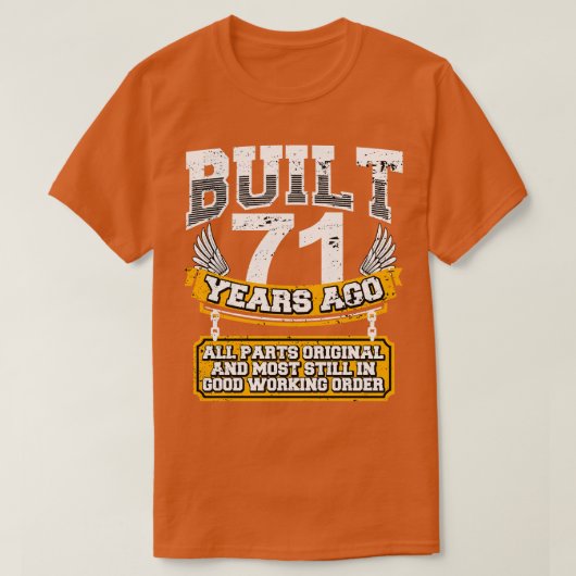71おもしろい番目の誕生日シャツのヴィンテージ構築年71年 Tシャツ (デザイン正面)