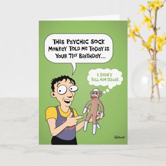 71おもしろい誕生日 カード (黄色い花)