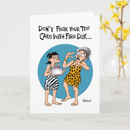 71おもしろい誕生日 カード (黄色い花)