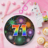71イベント-おもしろいカラフル、はっきりした、虹71 ペーパープレート (パーティー)