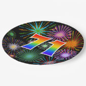 71イベント-おもしろいカラフル、はっきりした、虹71 ペーパープレート (アングル)