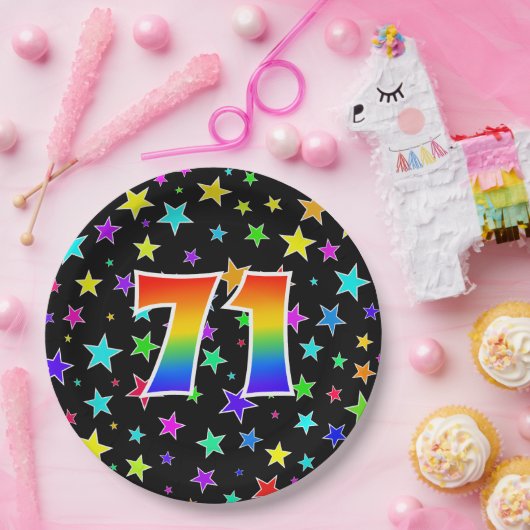 71イベント:はっきりした、おもしろい、カラフル Rainbow 71 ペーパープレート (パーティー)