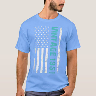 71歳のギフトヴィンテージ1951アメリカ国旗71日 Tシャツ