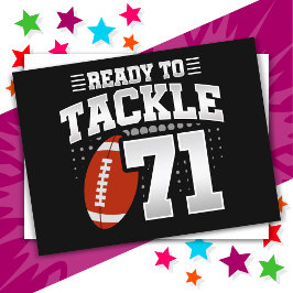 71歳のタックルフットボールパーティー 71歳の誕生日 ポストカード