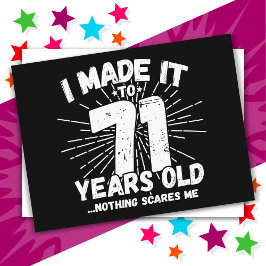 71歳の皮肉なミーム 面白い71歳の誕生日 ポストカード