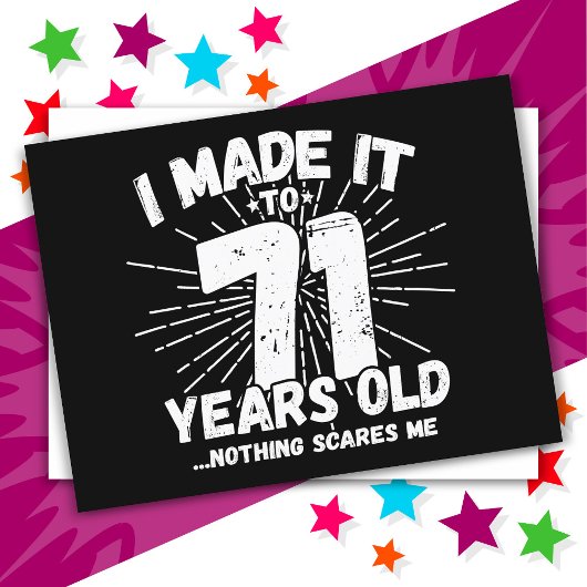 71歳の皮肉なミーム 面白い71歳の誕生日 ポストカード