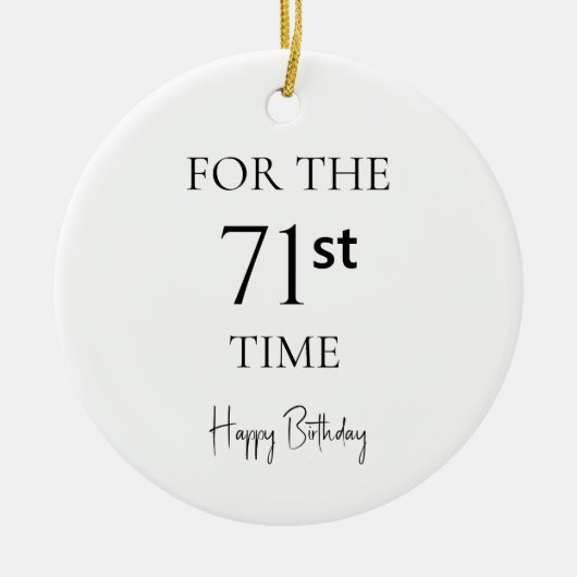 71歳の誕生日おめでとう セラミックオーナメント (正面)