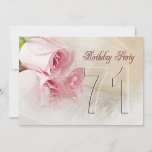 71歳の誕生日パーティーの招待状 招待状 (正面)