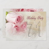 71歳の誕生日パーティーの招待状 招待状 (正面/裏面)
