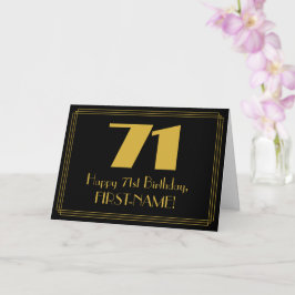 71歳の誕生日：アールデコ調の見た目で「71」と名前 カード