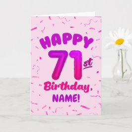 71歳の誕生日 バルーン ナンバー 名前入れ可能 カード