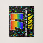 71歳の誕生日 — 楽しい、カラフルな音楽記号と「71」 ジグソーパズル (縦)