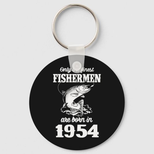71歳の魚フィッシャー漁師1954 71番目の釣り キーホルダー (正面)
