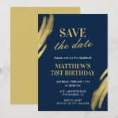 71歳エレガントの誕生日招待状日付を保存 招待状 (正面/裏面)