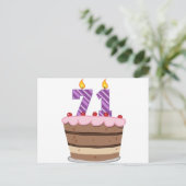 71歳オンお誕生日ケーキ ポストカード (スタンド正面)