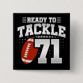 71歳タックルサッカーパーティー71誕生日 缶バッジ (正面)